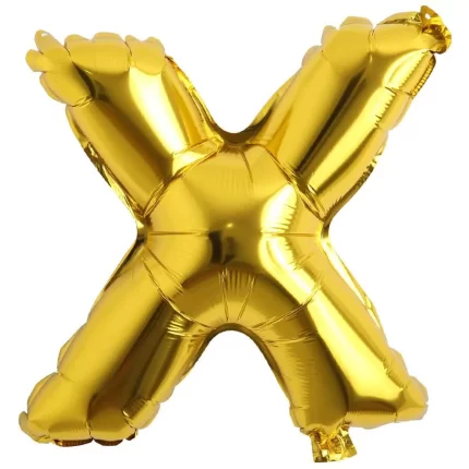Balon folie Litera X, It's Party Time, auriu, 40 cm