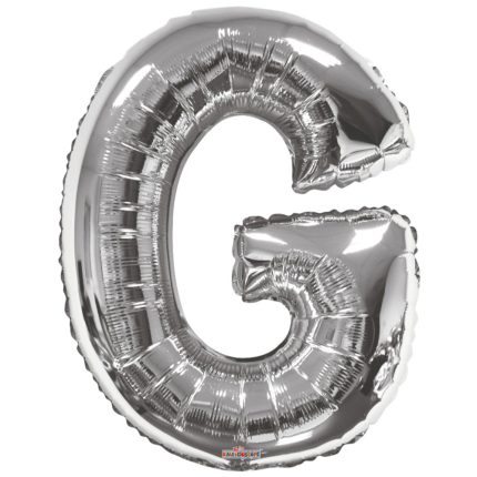 Balon folie Litera G, It's Party Time, argintiu, 40 cm