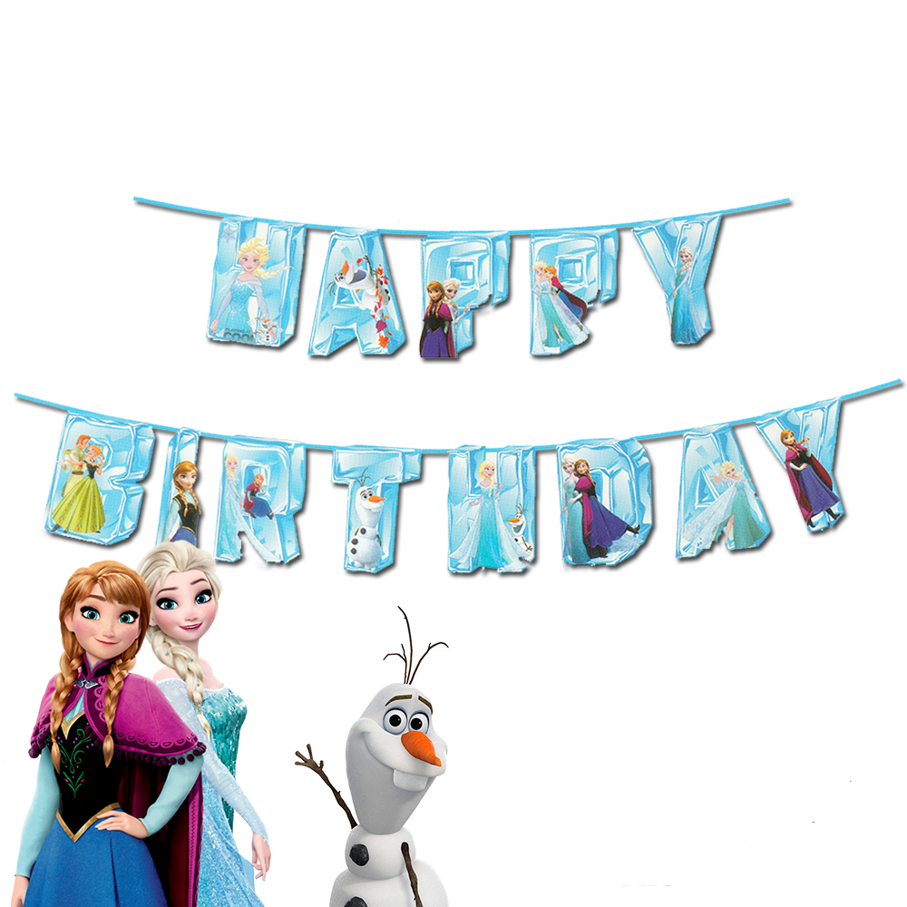 Banner Happy Birthday Frozen-Elsa