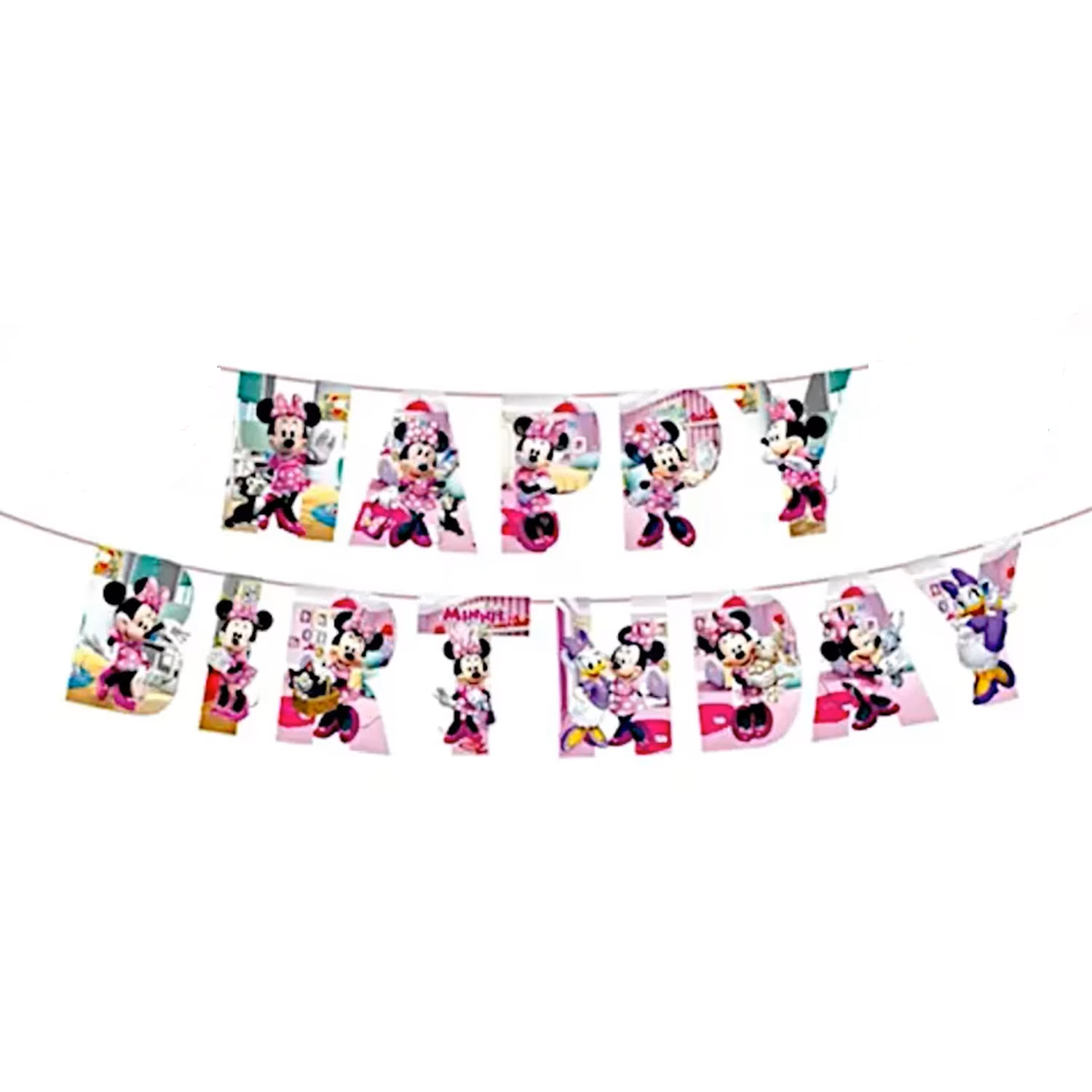 Banner Happy Birthday Minnie Mouse pentru Petrecerea Fetitei