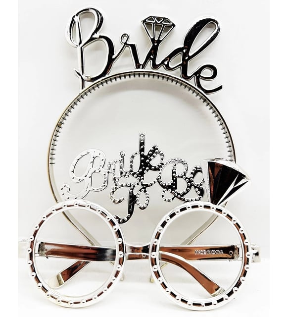Set Ochelari și Diadema Bride — Argintiu